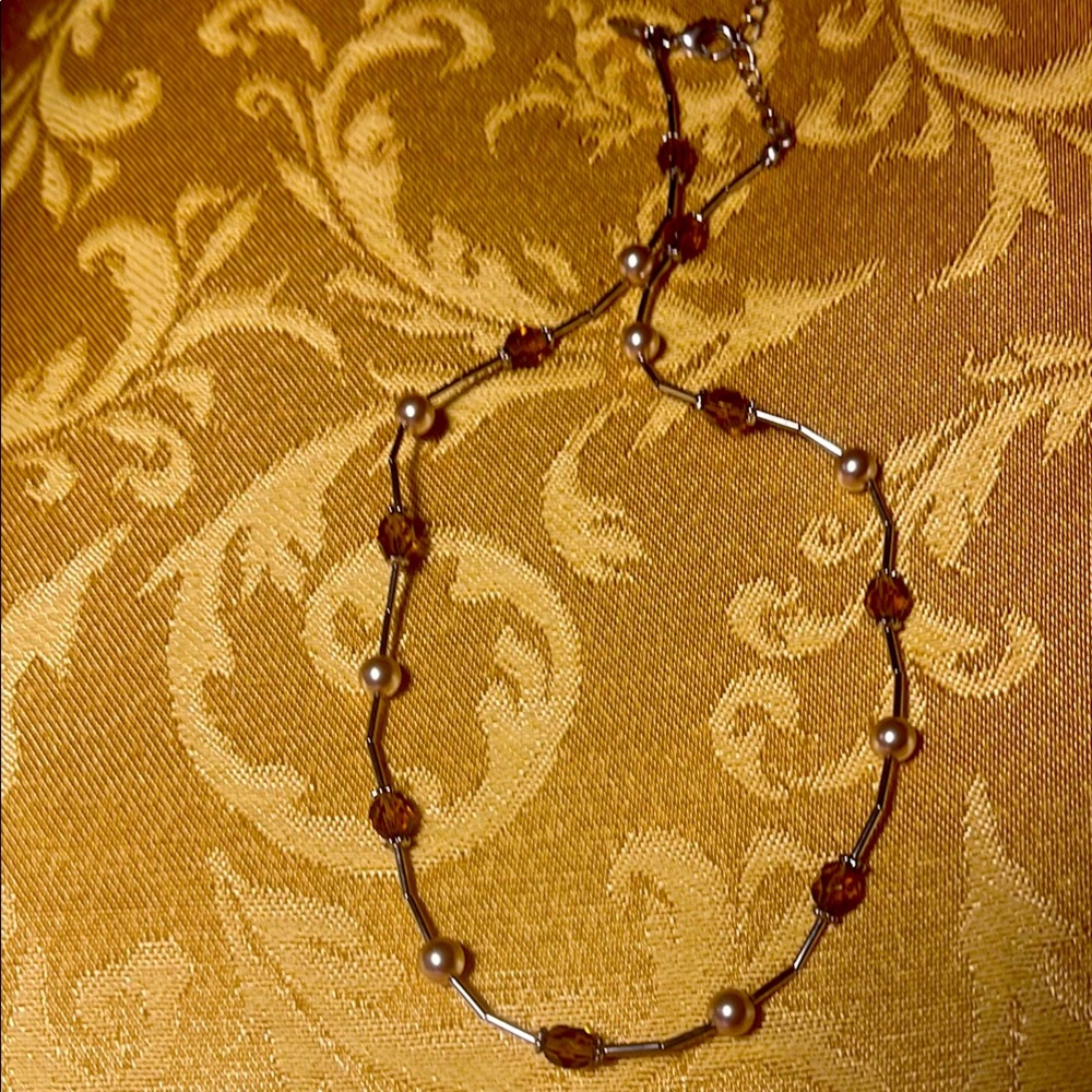 Elegant Brown and Gold Choker